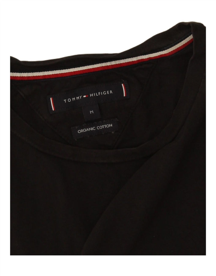 Tommy Hilfiger Camiseta masculina gráfica Top médio algodão preto