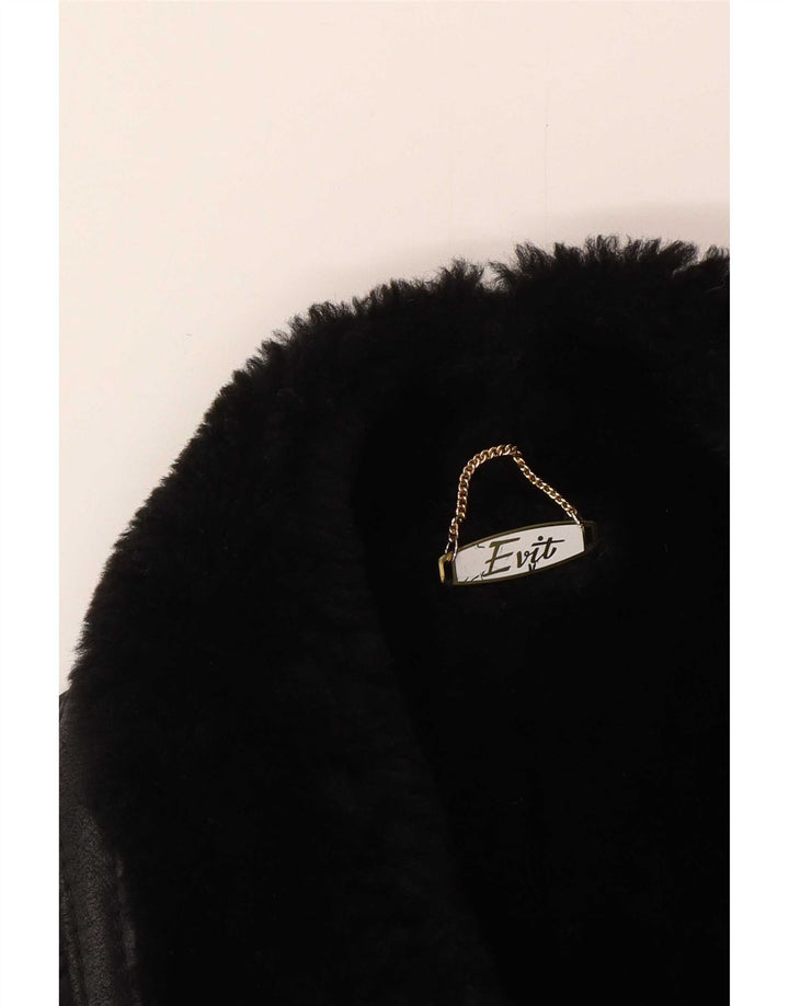 Jaqueta masculina vintage Shearling UK 44 2XL Shearling preto