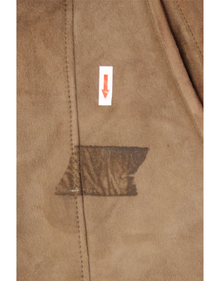 Casaco feminino vintage de shearling UK 18 XL Bege Shearling