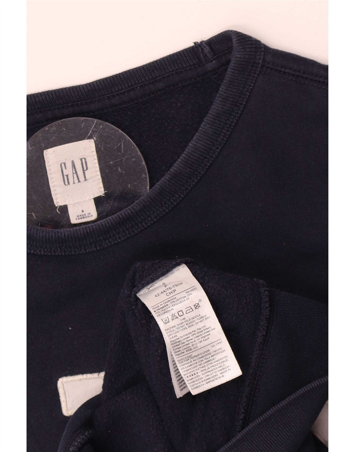 Moletom gráfico masculino Gap Jumper pequeno algodão azul marinho