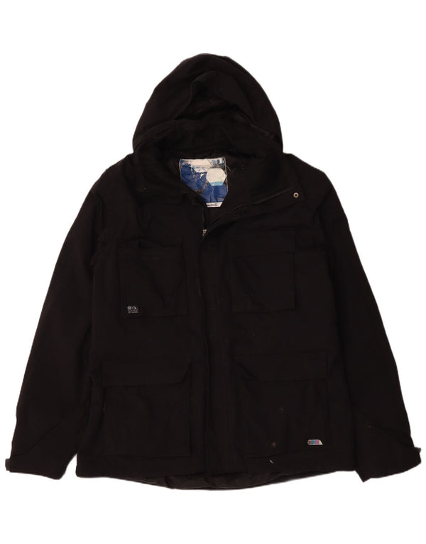Animal Mens Jaqueta Utilitária com Capuz UK 42 XL Preto Nylon