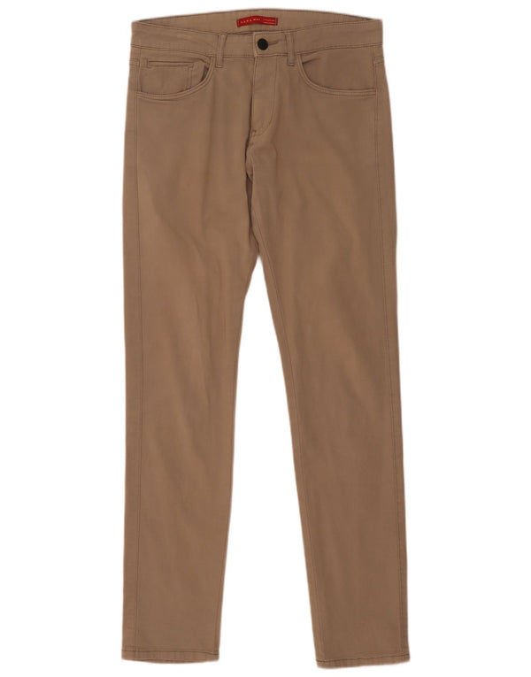 Zara Mens Slim Calça Casual EU 40 Médio W31 L32 Bege