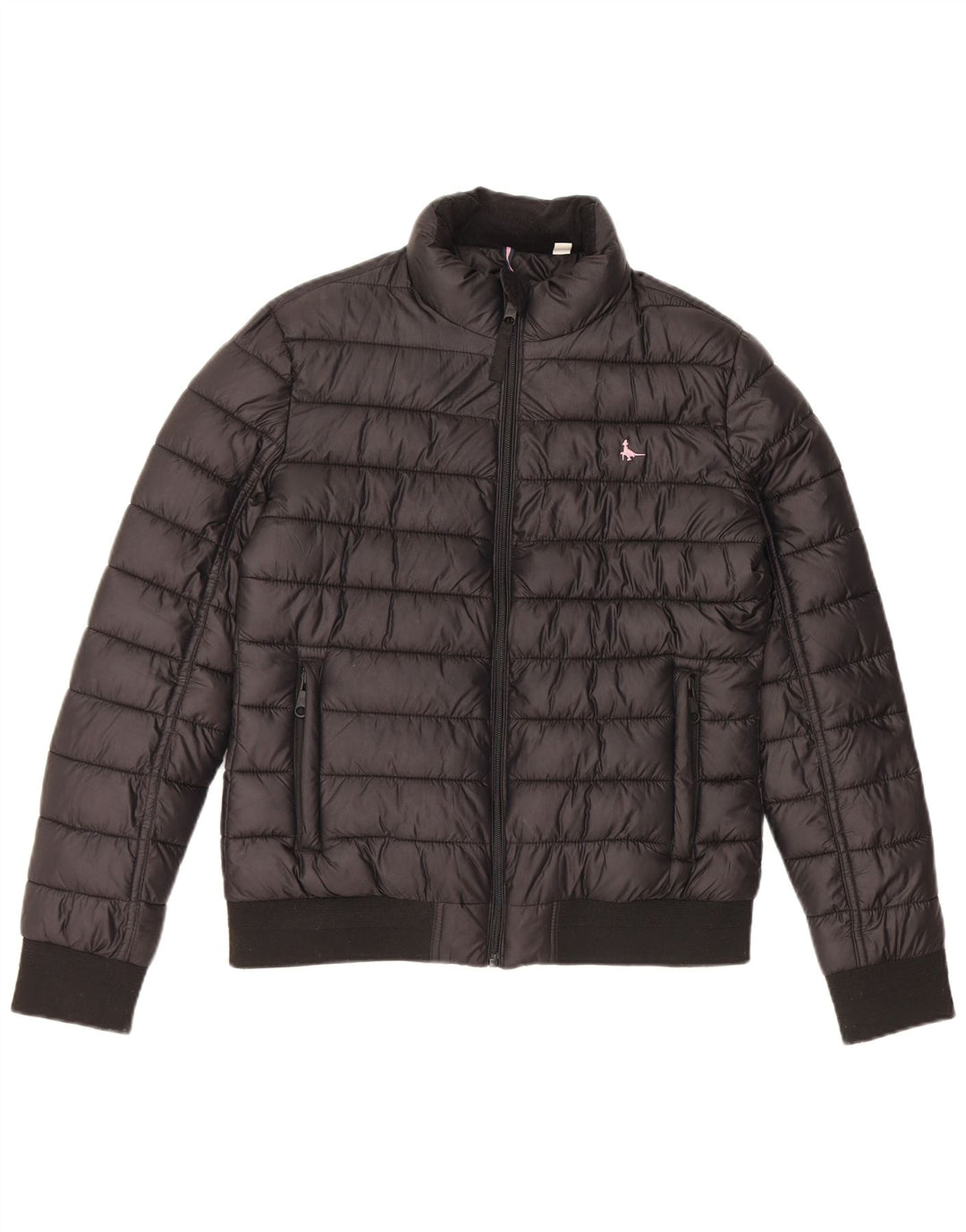 Jaqueta acolchoada feminina Jack Wills UK 10 poliéster preto pequeno