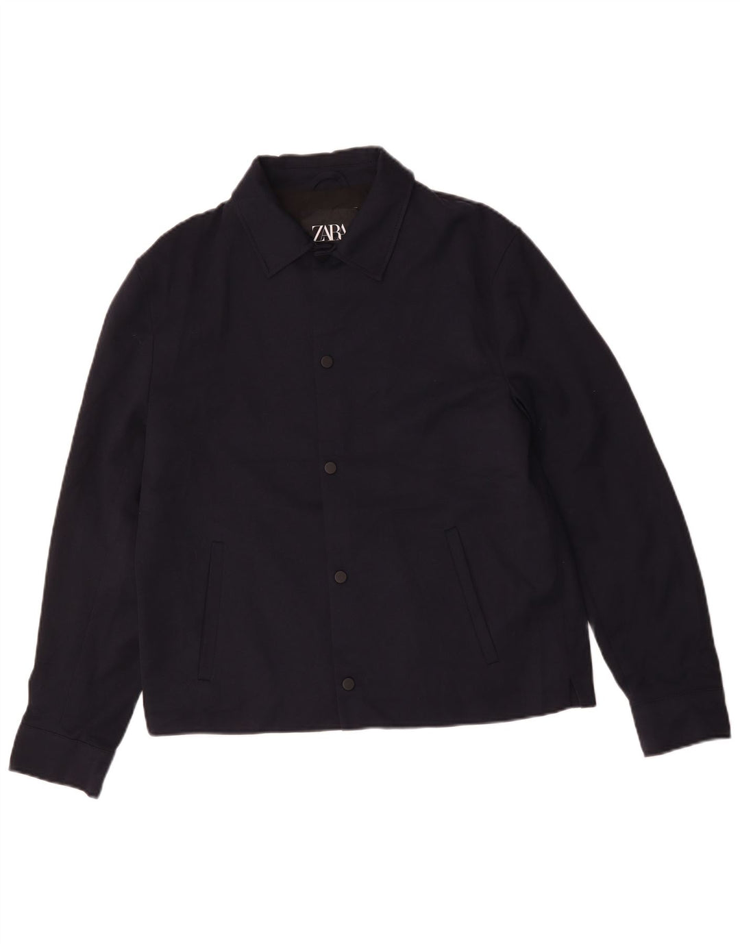 Zara Mens Bomber Jacket UK 40 Grande Poliéster Azul Marinho