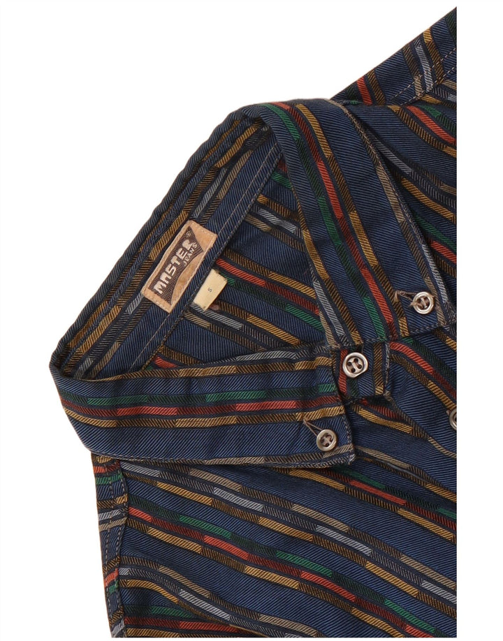 Camisa masculina de flanela Master pequena listrada azul