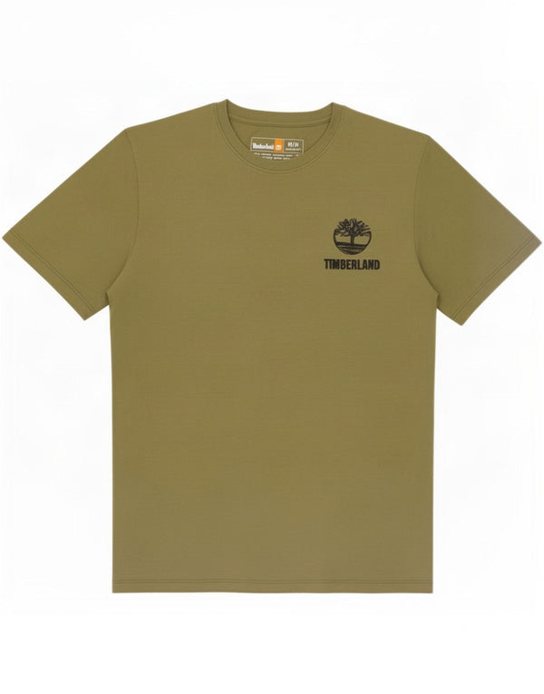 Camiseta masculina Timberland Regular Fit Graphic Top Médio Algodão Verde