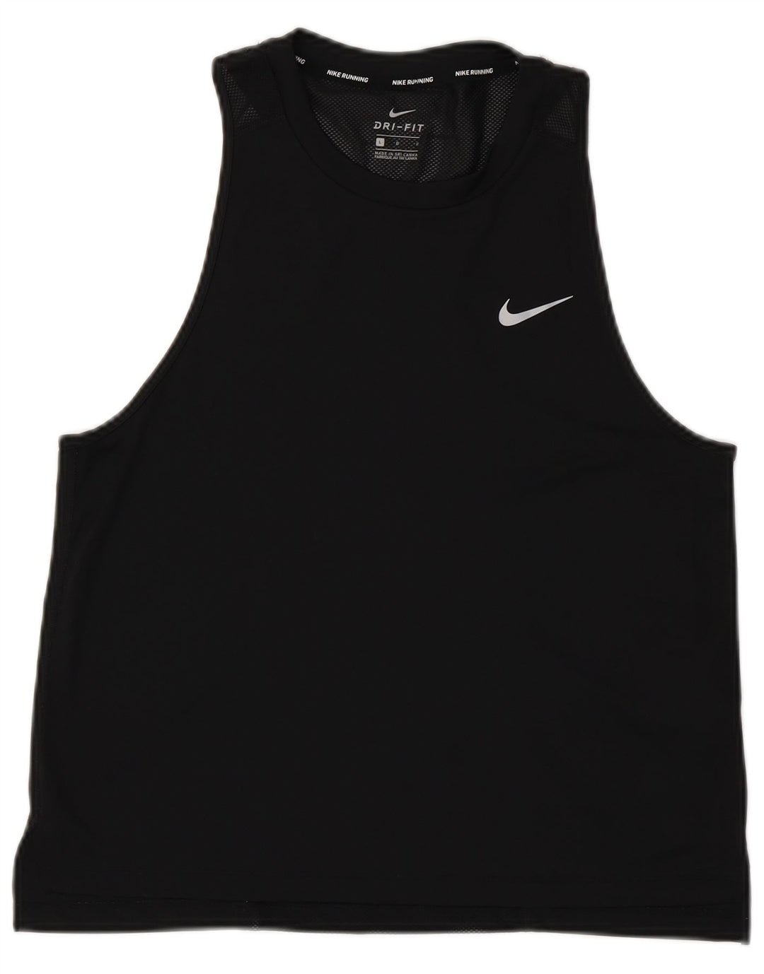 Nike Womens Dri Fit Vest Top UK 14 Grande Poliéster Preto