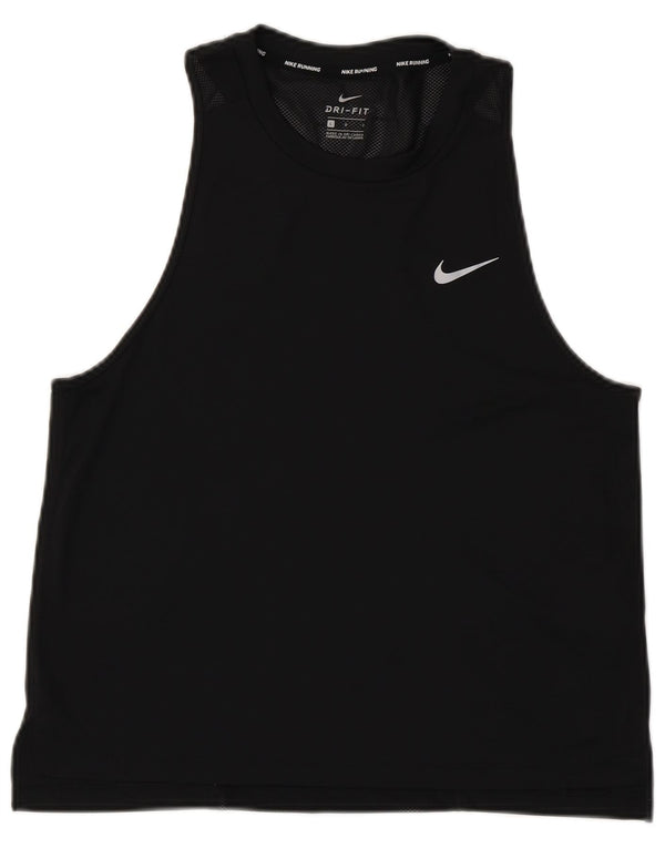 Nike Womens Dri Fit Vest Top UK 14 Grande Poliéster Preto