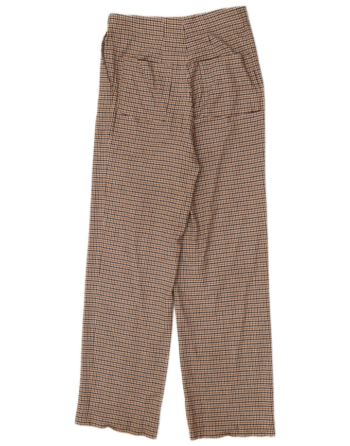 Calça chino feminina Massimo Dutti UE 42 grande W32 L32 marrom houndstooth