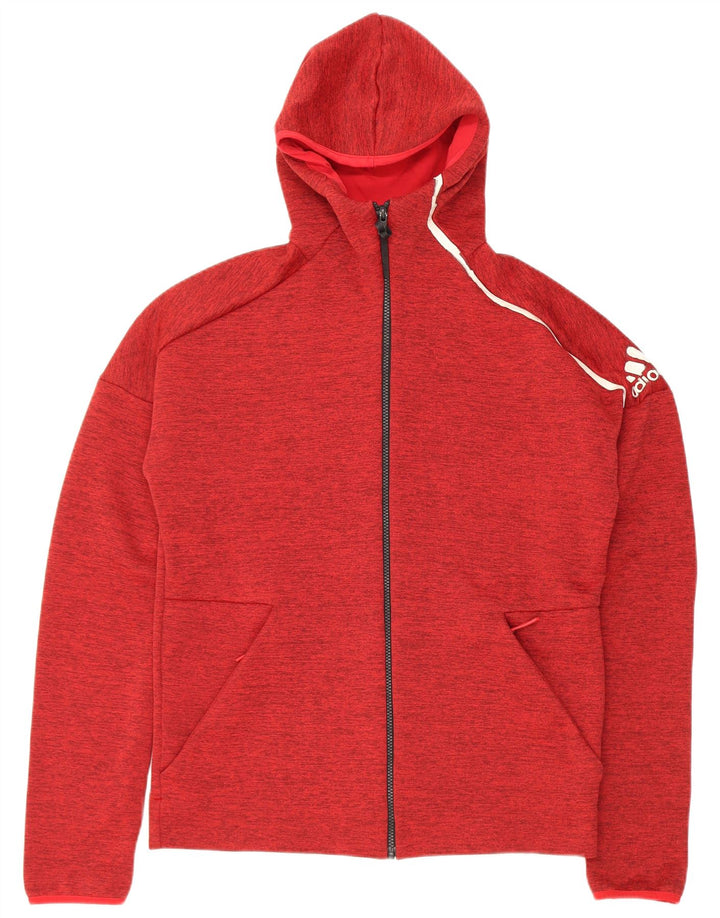 Adidas Mens Treino Top Jaqueta Médio Poliéster Manchado Vermelho