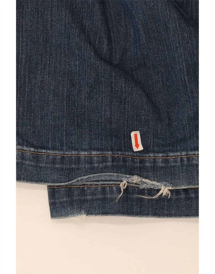 Jeans feminino Gap longo e magro queimado US 8 médio W30 L32 algodão azul marinho