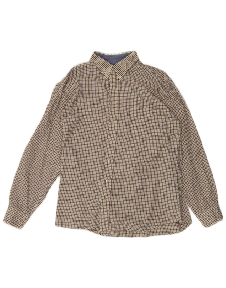 Camisa masculina Barbour XL Off White Check Cotton