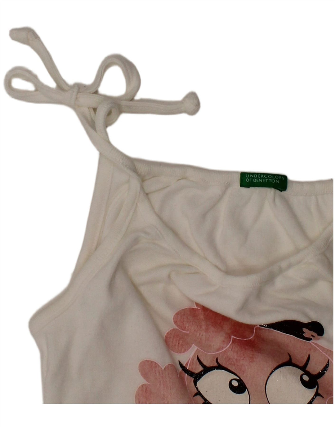 Top com colete gráfico BENETTON para meninas de 12 a 18 meses branco