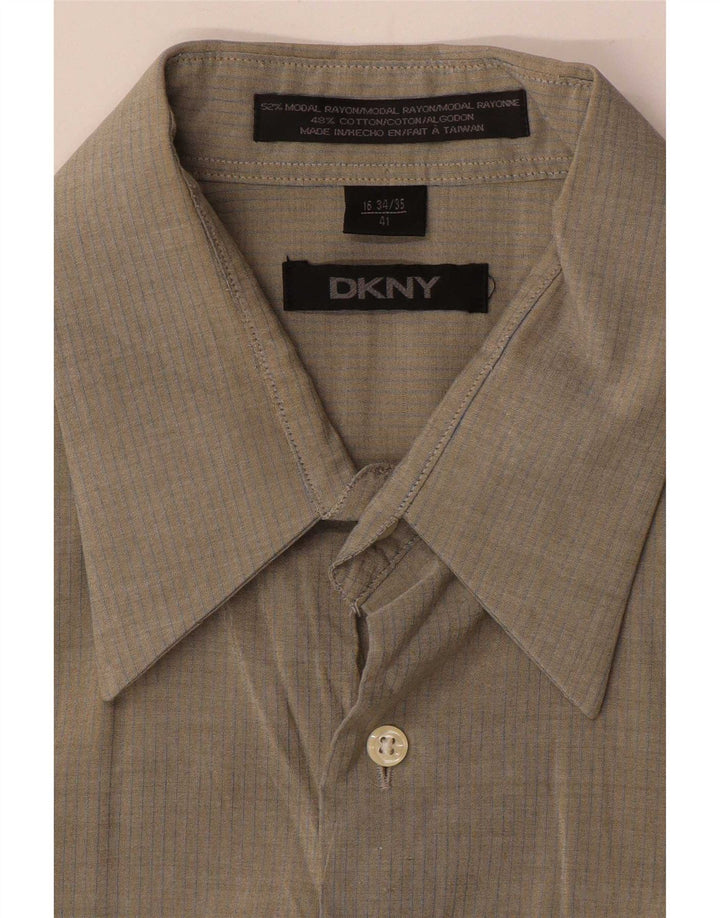 Camisa masculina Dkny tamanho 16 41 grande listra cinza modal