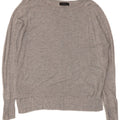 Zara Suéter feminino cropped com gola canoa Reino Unido 14 cinza médio