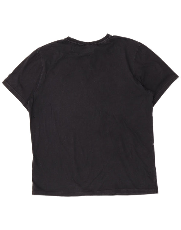 Camiseta feminina Ellesse com estampa gráfica UK 14 grande algodão preto