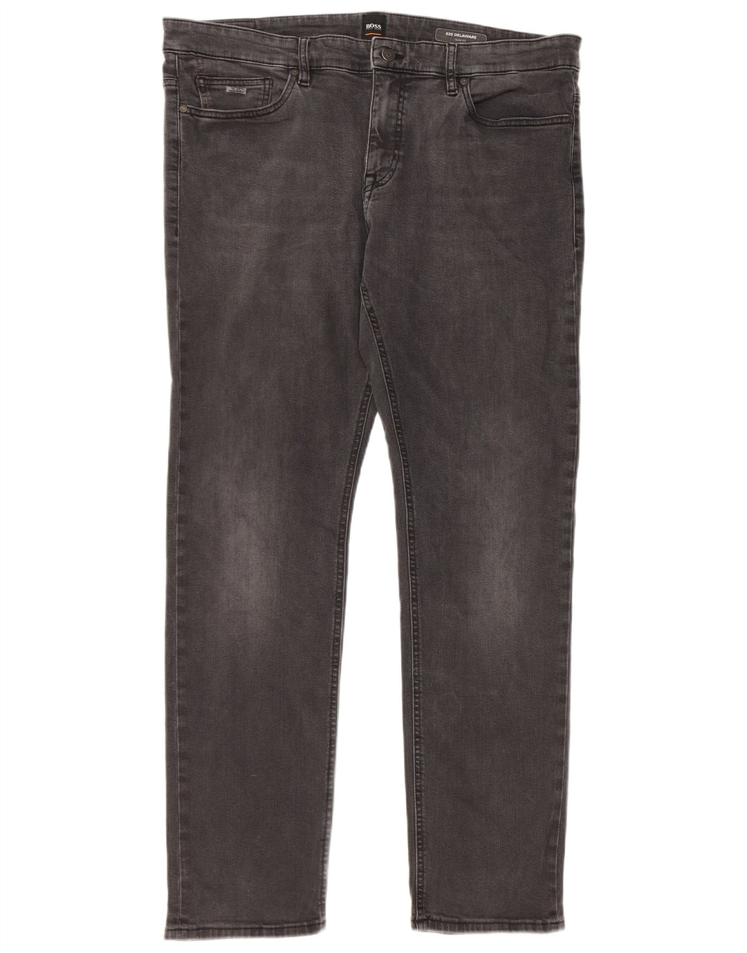 Hugo Boss Masculino Delaware Slim Jeans W38 L34 Cinza Algodão