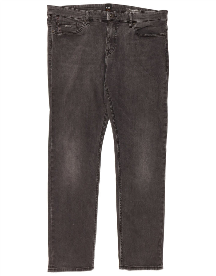 Hugo Boss Masculino Delaware Slim Jeans W38 L34 Cinza Algodão