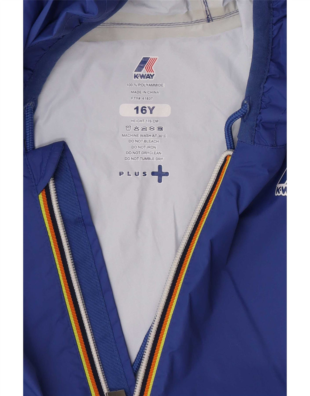Jaqueta de chuva com capuz K-Way Boys 15-16 anos azul poliamida