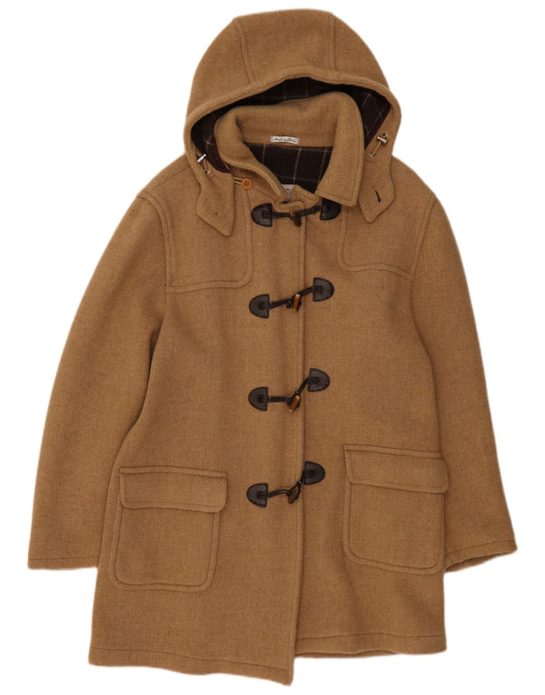 Casaco Duffle feminino grande com capuz VINTAGE Reino Unido 18 XL Bege