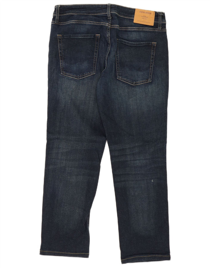 JACK & JONES Mens Clark Regular Fit Calça Jeans Reta W34 L27 Algodão Azul