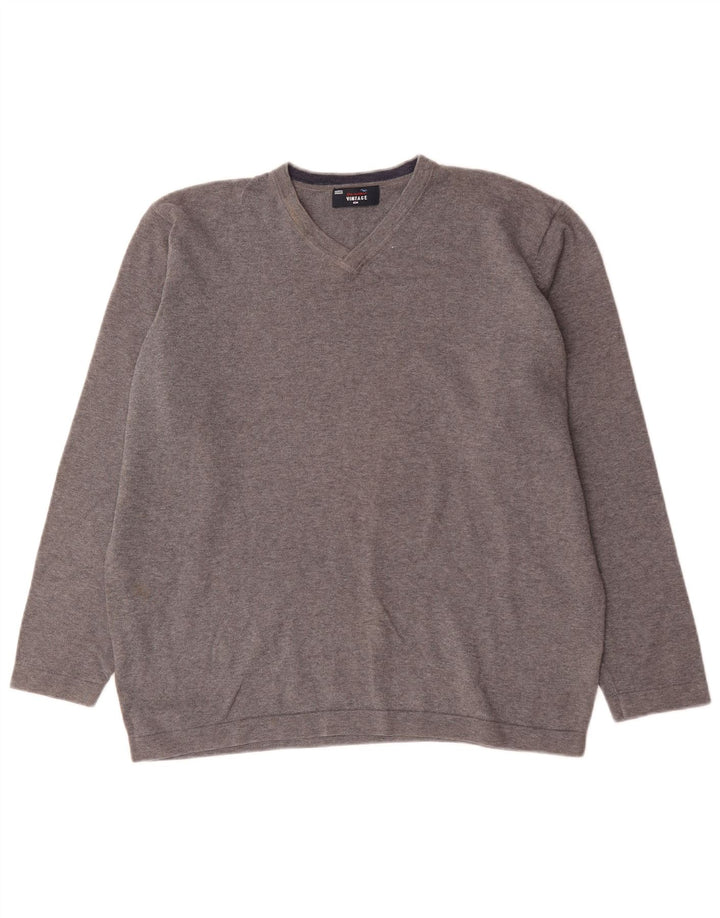 Suéter masculino Marks & Spencer com decote em V XL algodão cinza