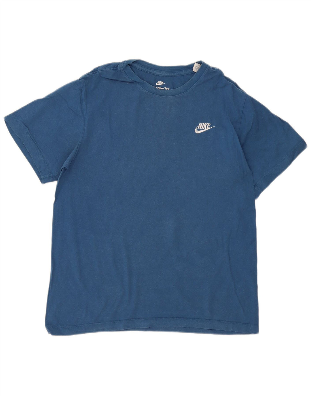 Camiseta masculina Nike The Tee Top pequeno algodão azul
