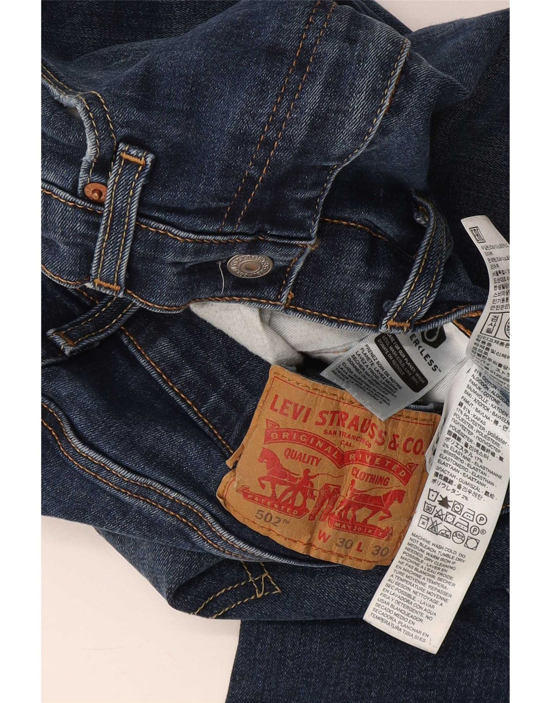 Levi's Masculino 502 Tapered Jeans W30 L30 Azul Algodão