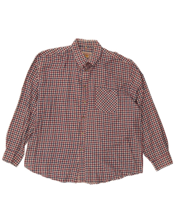 Camisa masculina de flanela VINTAGE 2XL algodão xadrez vermelho