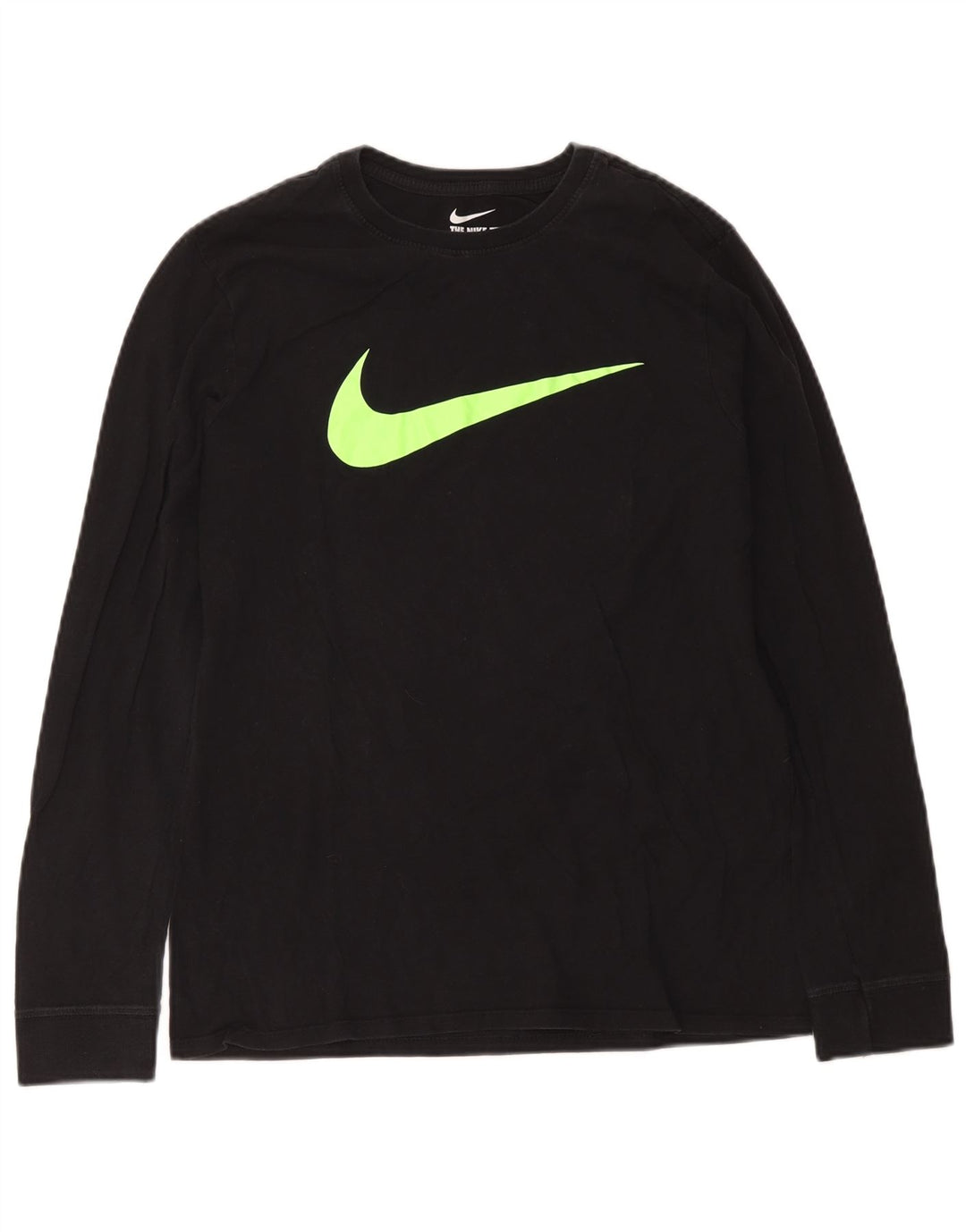 Top gráfico masculino Nike Athletic Fit manga comprida algodão preto médio