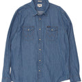 Camisa jeans Wrangler masculina Western Regular Fit XL azul algodão