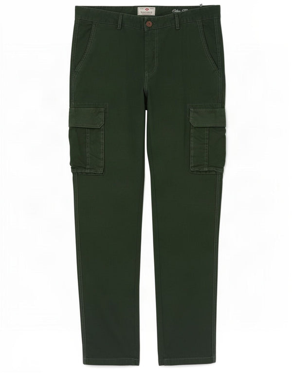 Calça cargo slim masculina Marville W36 L32 algodão verde