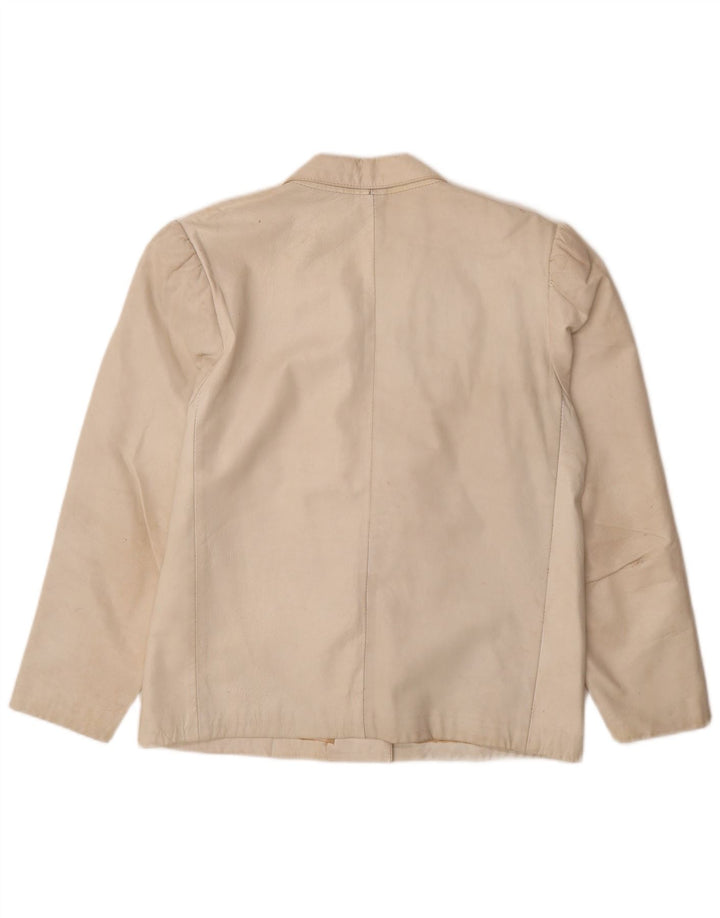 Conjunto de saia feminina vintage de couro de 2 peças Reino Unido 12 médio W26 branco