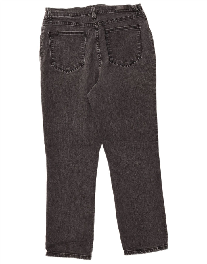 LEE Womens Petite Straight Jeans US 8 Medium W30 L27 Black Cotton