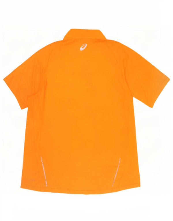 Camiseta masculina Asics com zíper e gola 2XL laranja poliéster