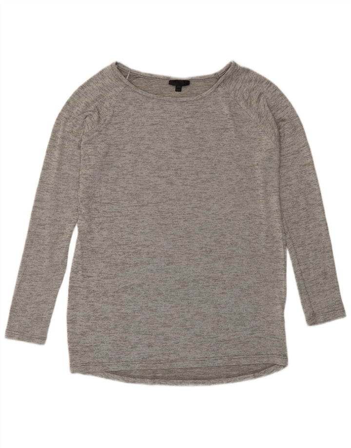 Topshop feminino de manga comprida UK 10 viscose manchada cinza pequena