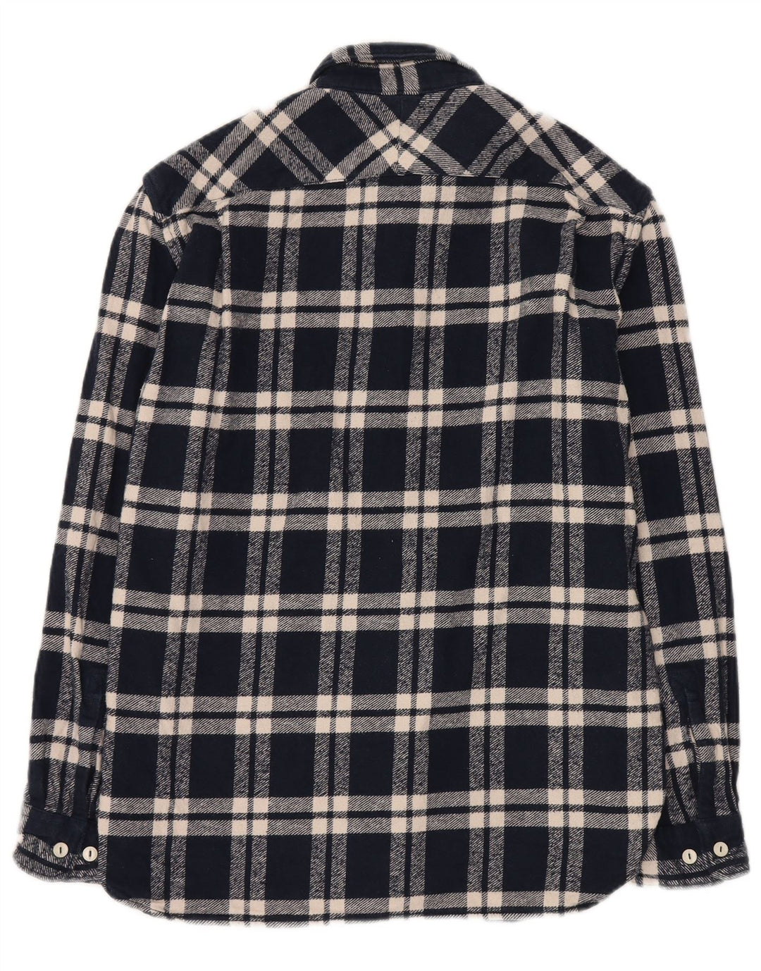 Camisa masculina de flanela com ajuste solto French Connection xadrez azul marinho médio