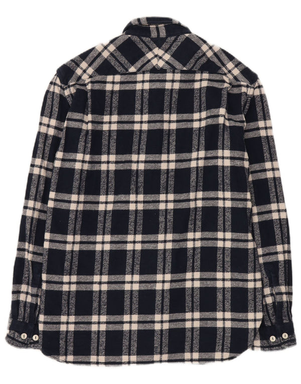 Camisa masculina de flanela com ajuste solto French Connection xadrez azul marinho médio