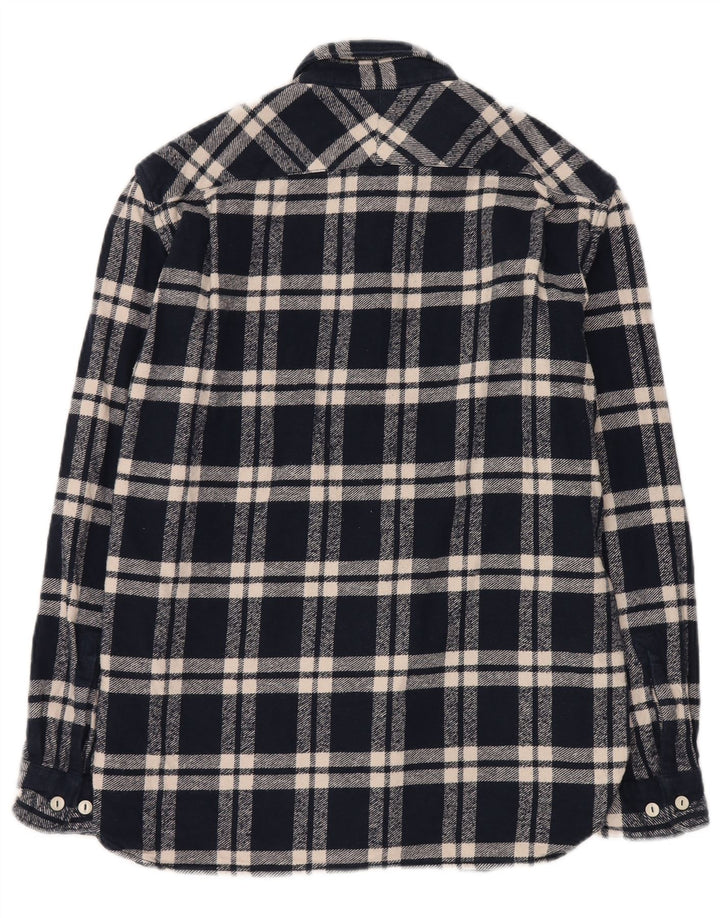 Camisa masculina de flanela com ajuste solto French Connection xadrez azul marinho médio