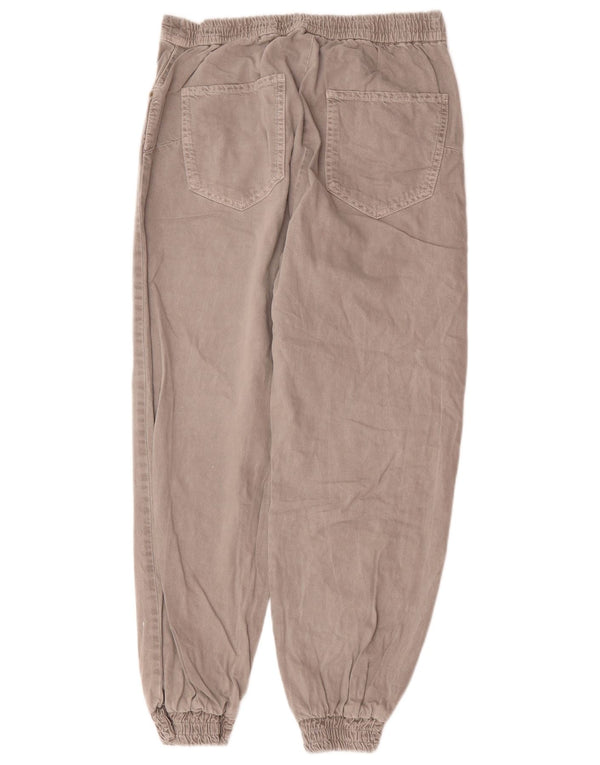 Zara Joggers femininos jeans cônicos médios W28 L26 algodão cinza