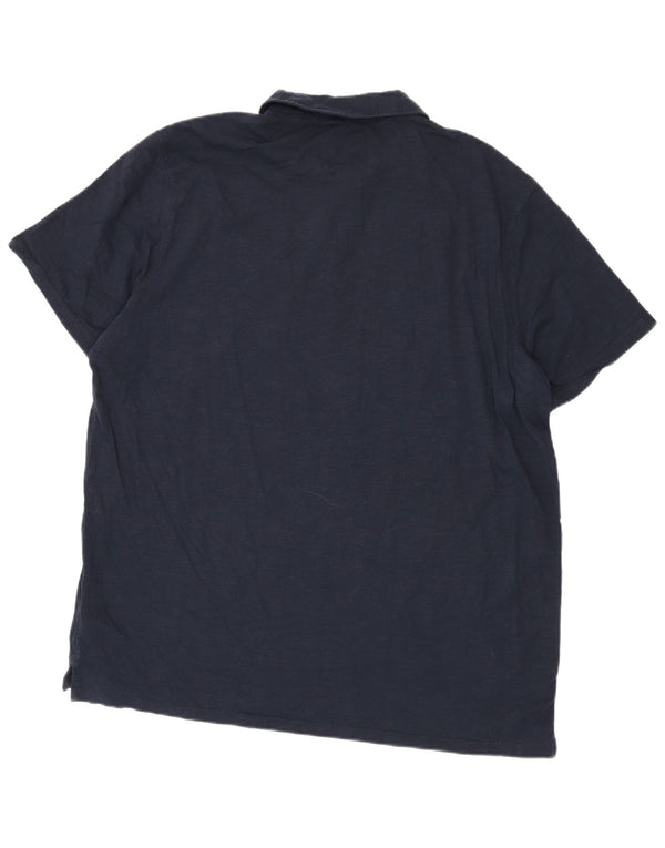 Camisa polo masculina Mountain Warehouse 2XL algodão manchado azul marinho