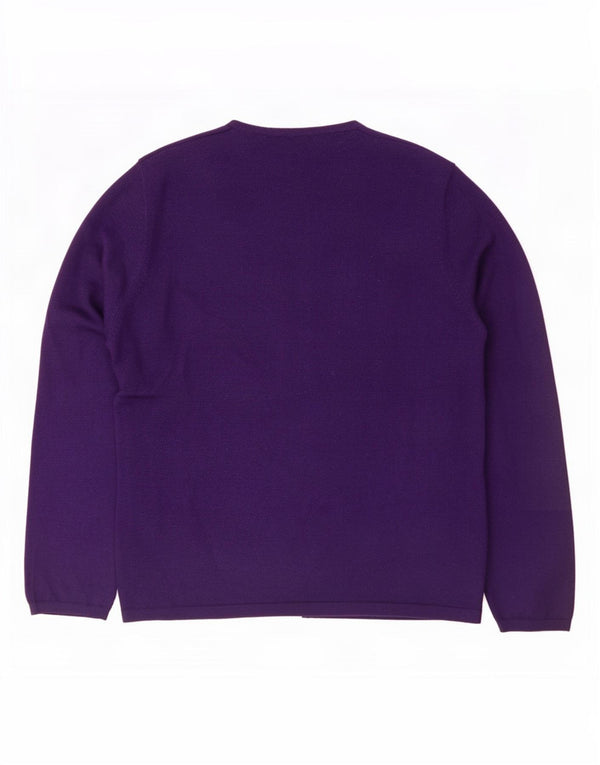 Suéter cardigã feminino Marks & Spencer UK 16 grande roxo floral