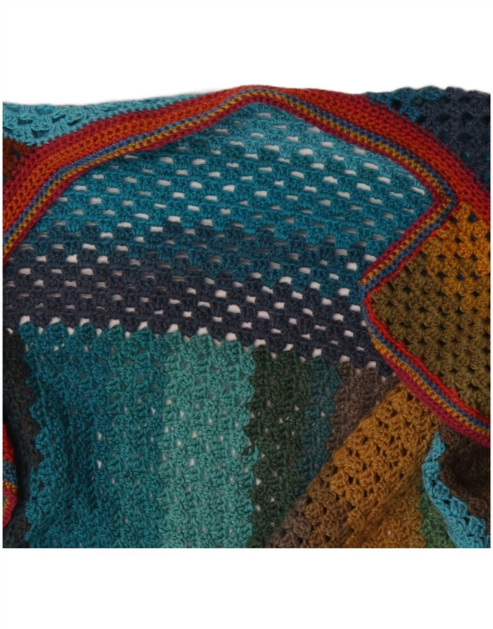 Suéter cardigã feminino VINTAGE oversized longline Reino Unido 22 3XL multicolorido