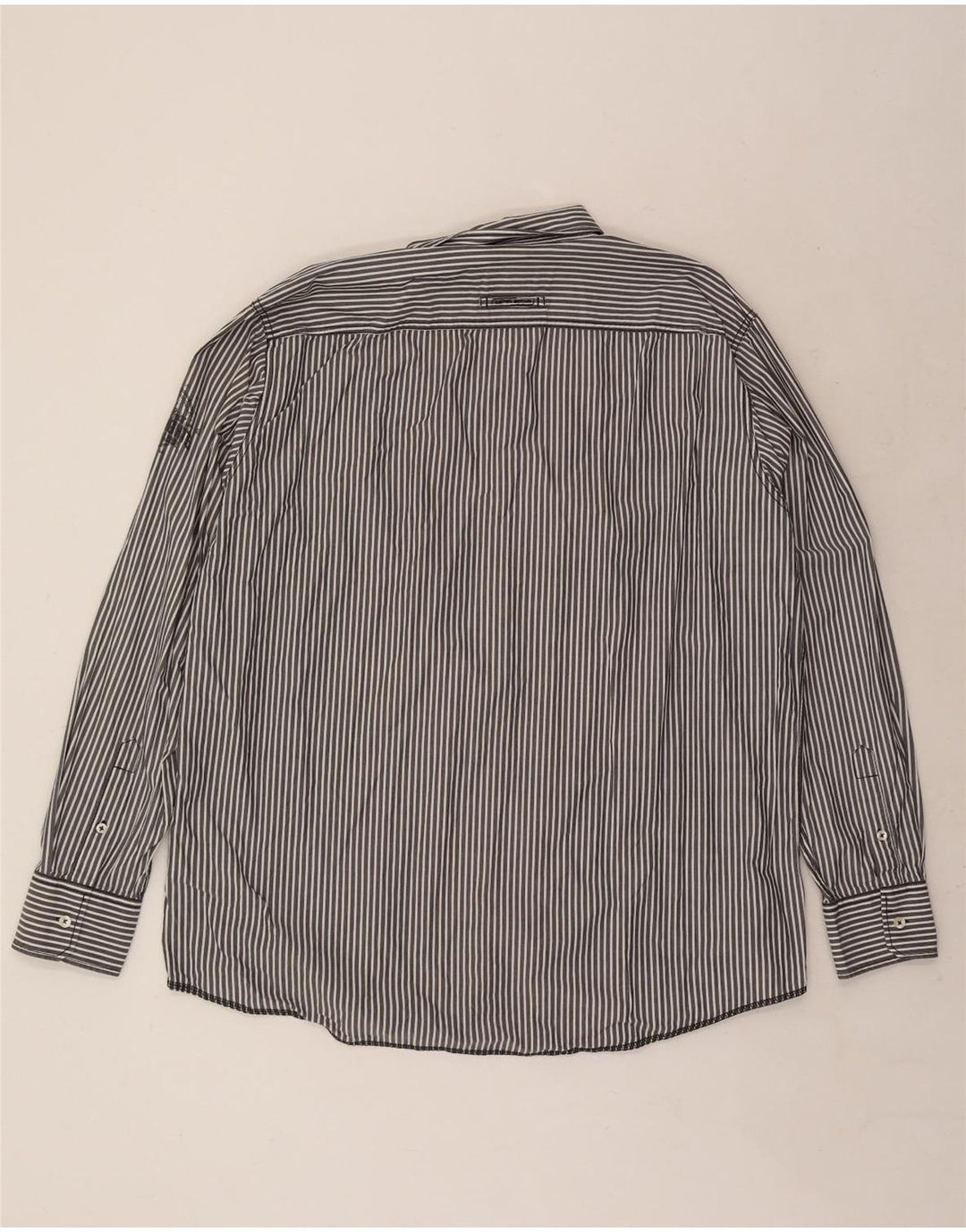 CAMEL ACTIVE Camisa masculina de ajuste moderno 2XL algodão listrado azul