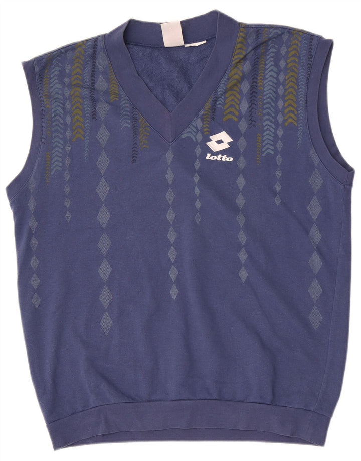 Lotto moletom masculino sem mangas jumper grande azul geométrico