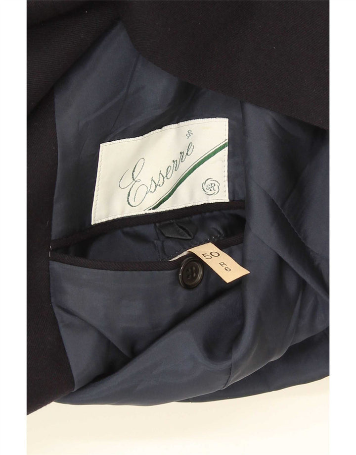 Jaqueta blazer masculina Essere com peito duplo IT 50 grande azul marinho
