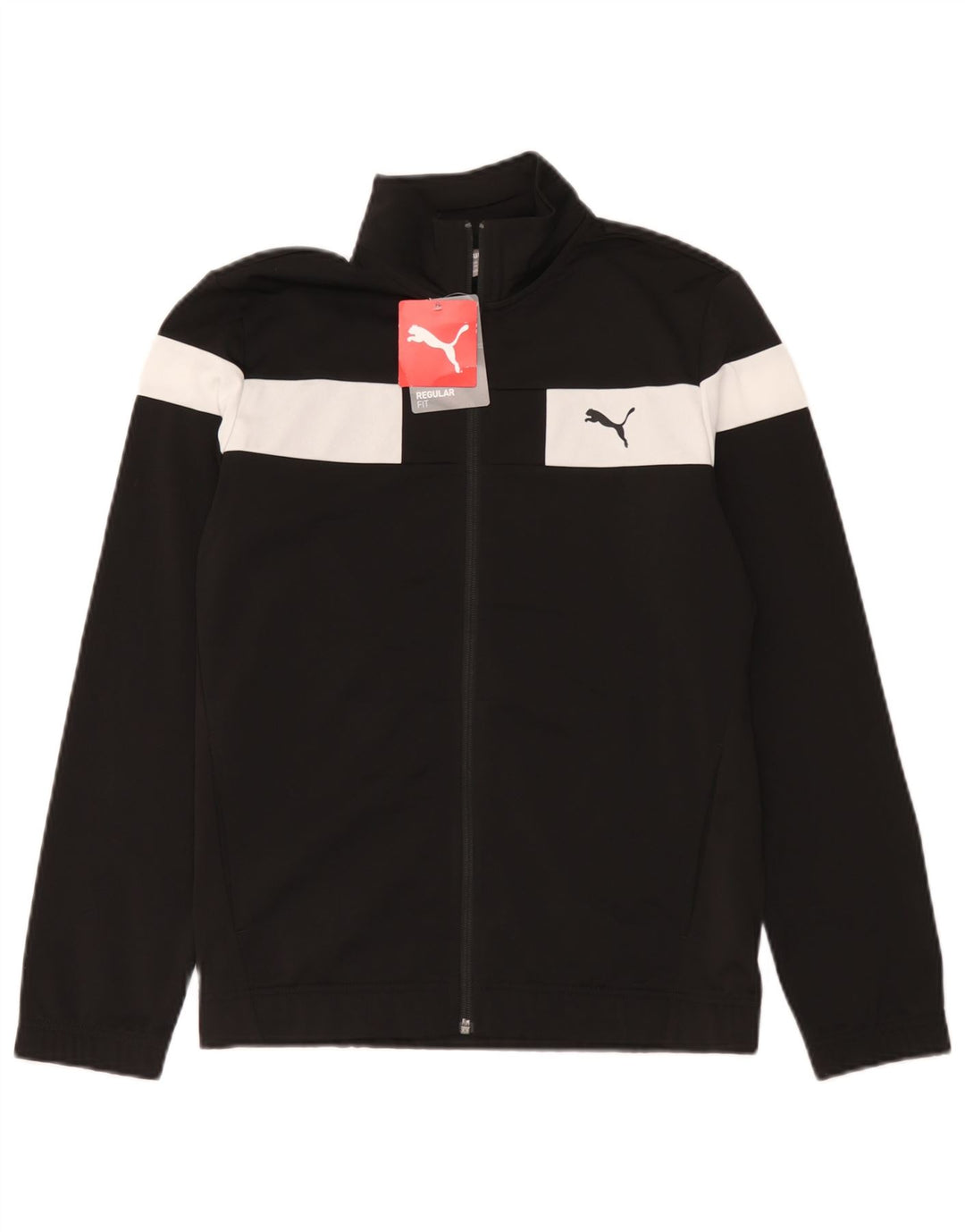 Jaqueta Puma Meninos Treino Top 13-14 Anos Preto Colorblock Poliéster