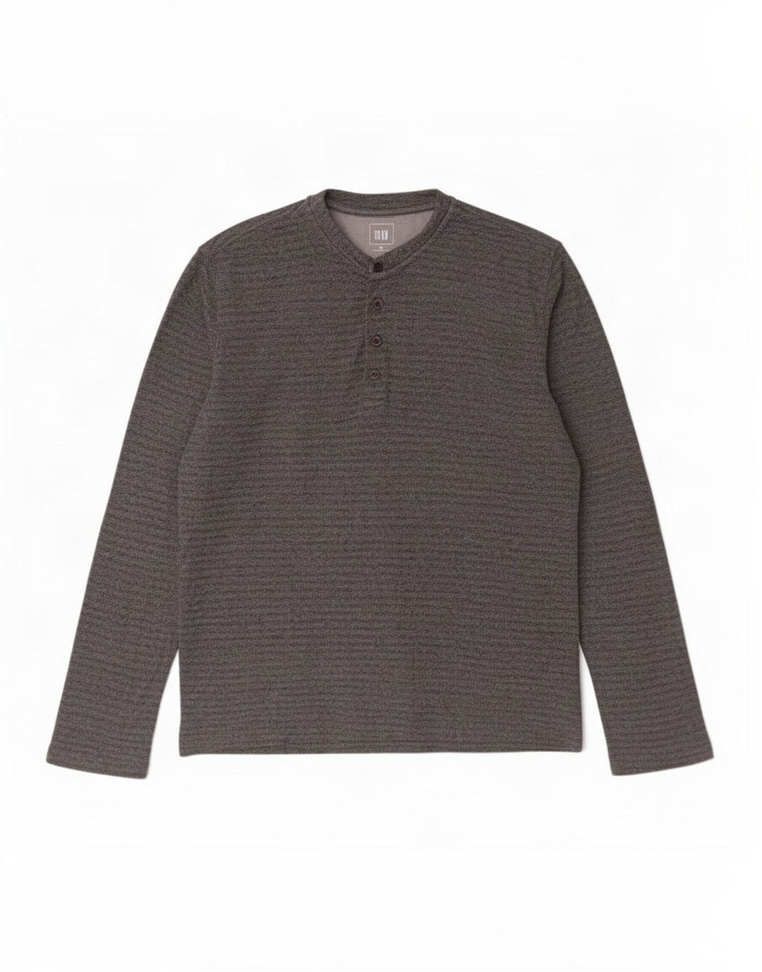 Gap Mens Top Manga Longa Algodão Listrado Cinza Médio