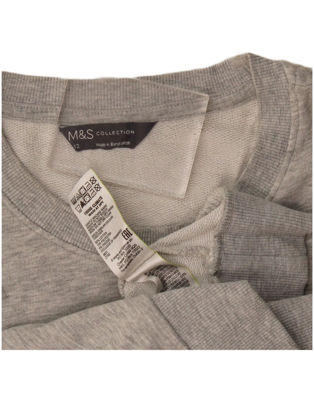 Suéter feminino Marks & Spencer Reino Unido 12 algodão cinza médio