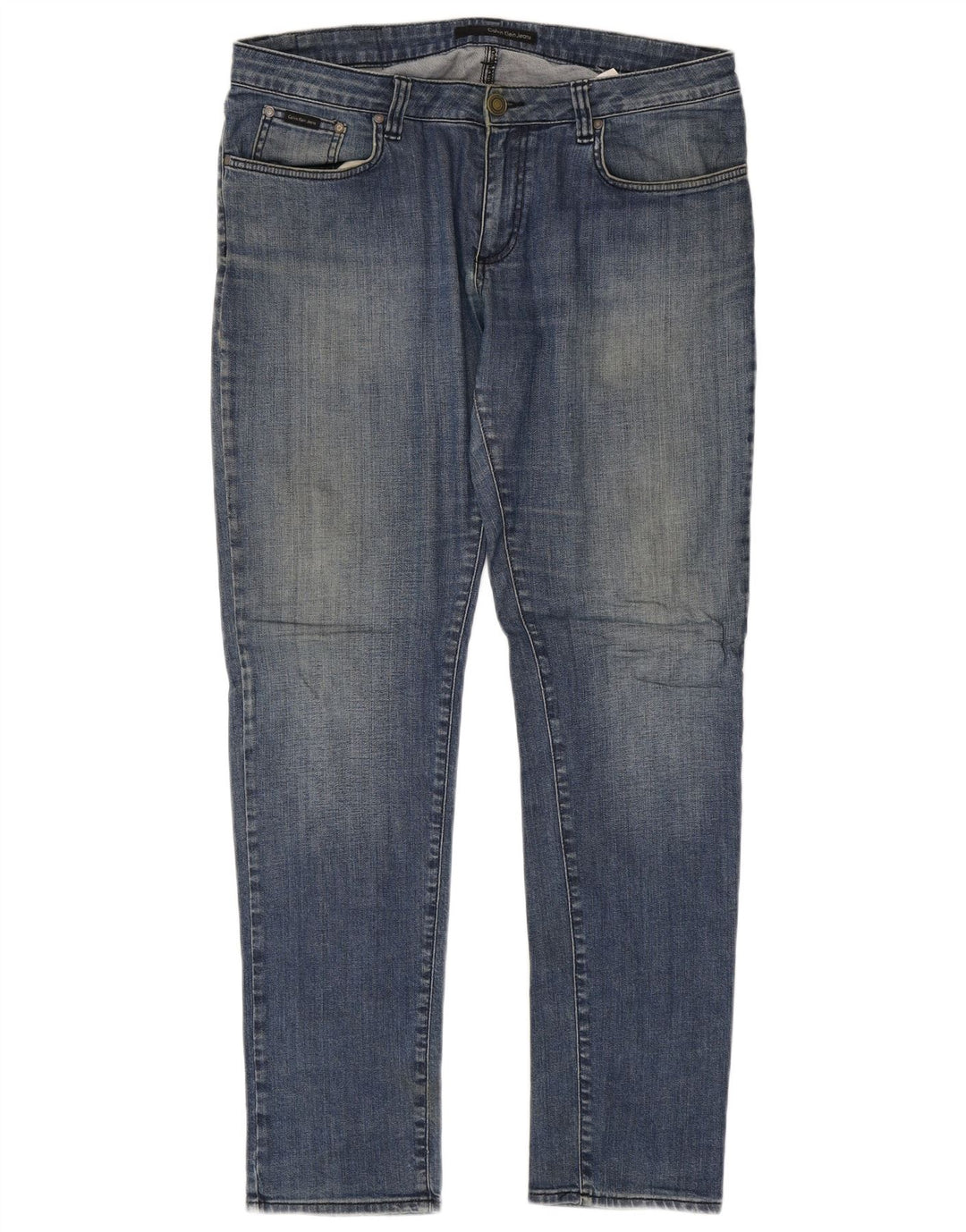 Calvin Klein Masculino Slim Jeans W34 L34 Azul Algodão